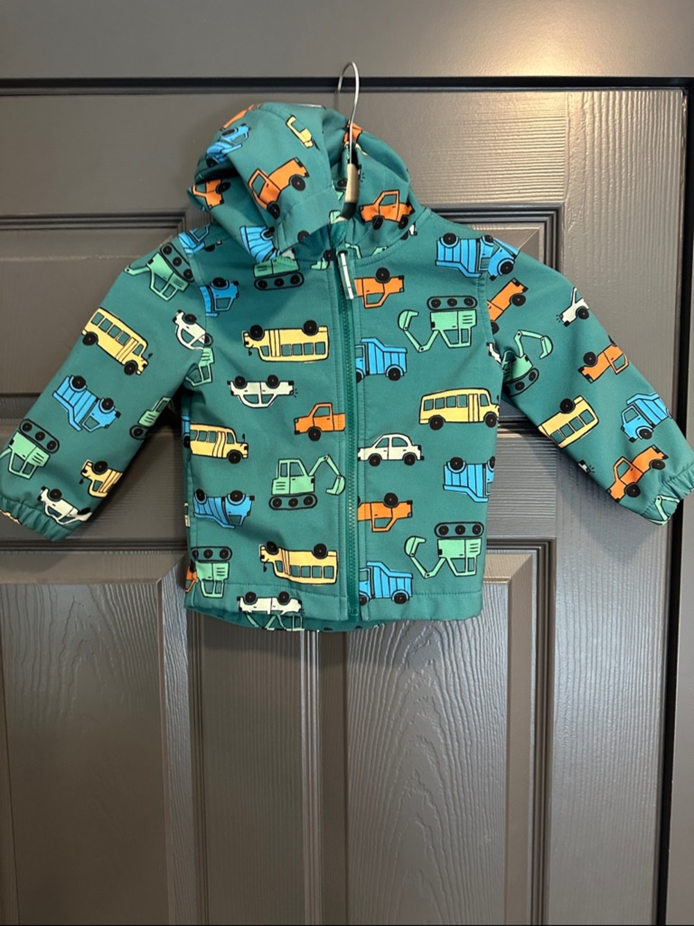 Kids Green Vehicle-Print Hooded Jacket - Cat & Jack 2T